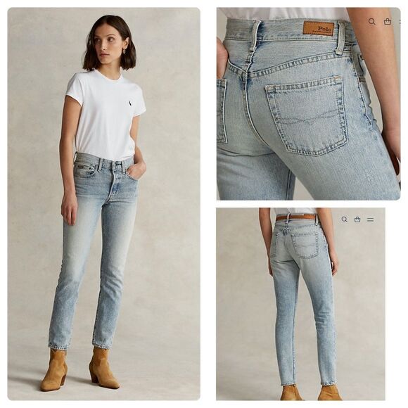 Ralph Lauren Polo The Callen High Rise Slim Jeans Size 26 NWT - Picture 1 of 16
